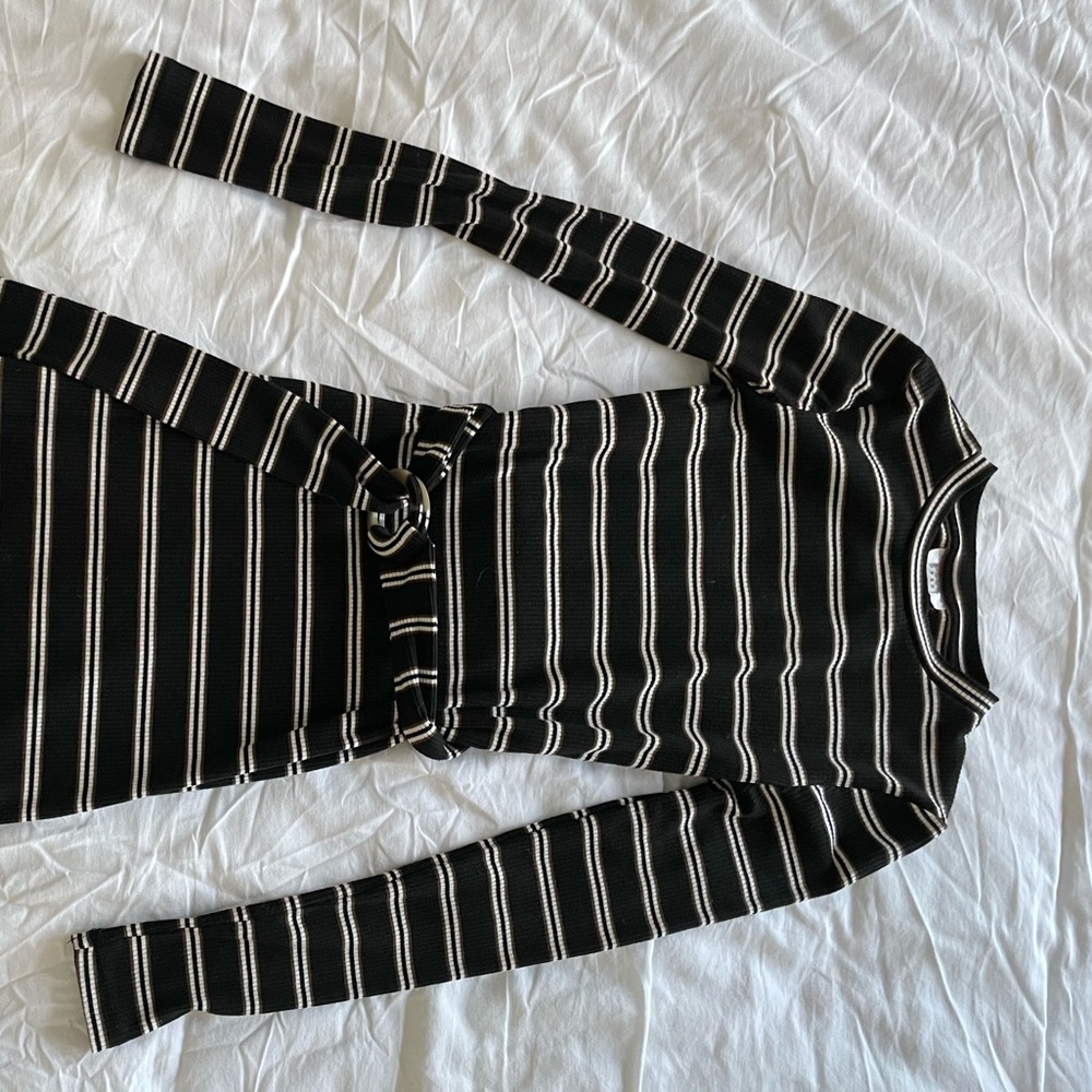 Too shop striped belted maxi dress